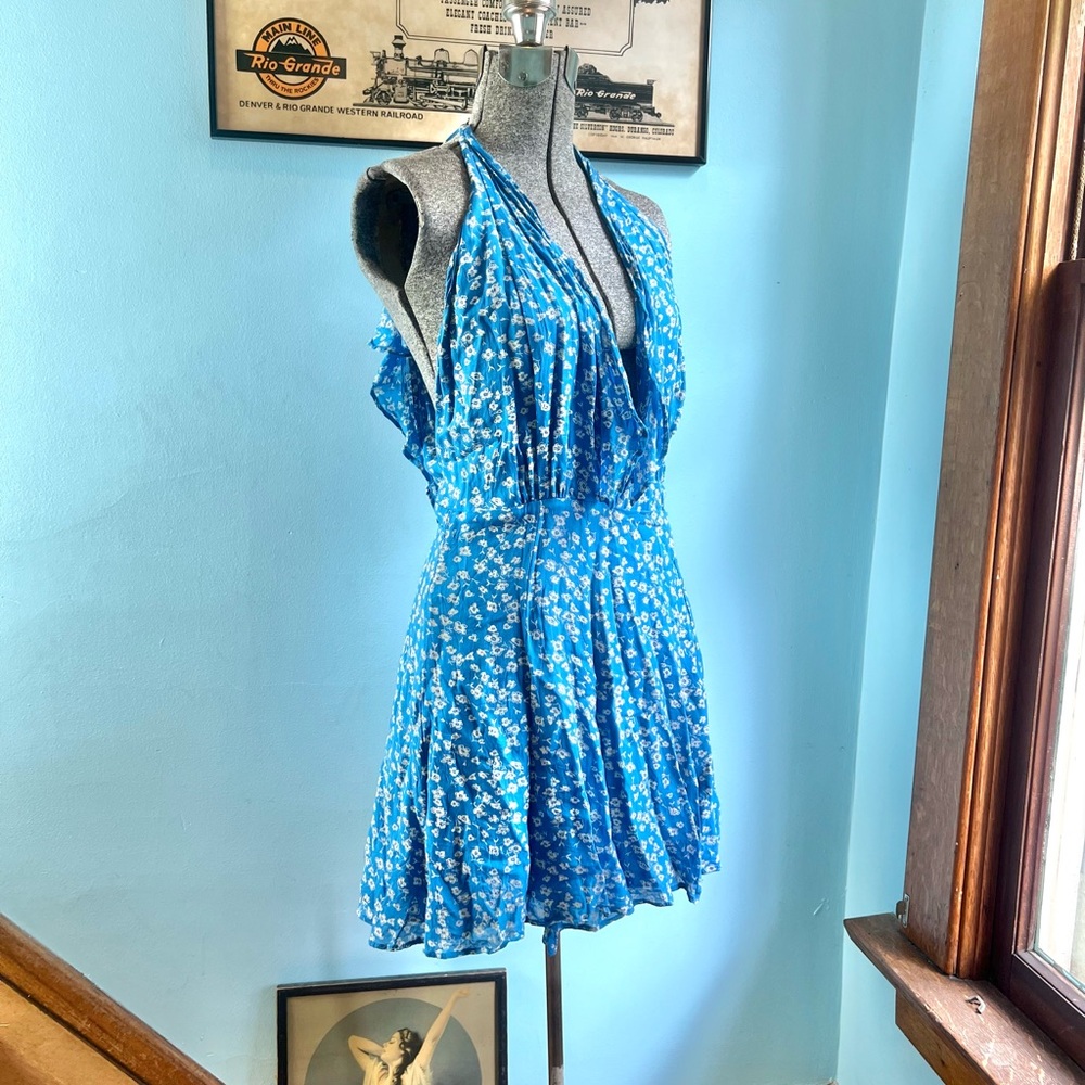 Reformation Blue Floral Sundress